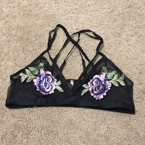 Strappy floral bralette